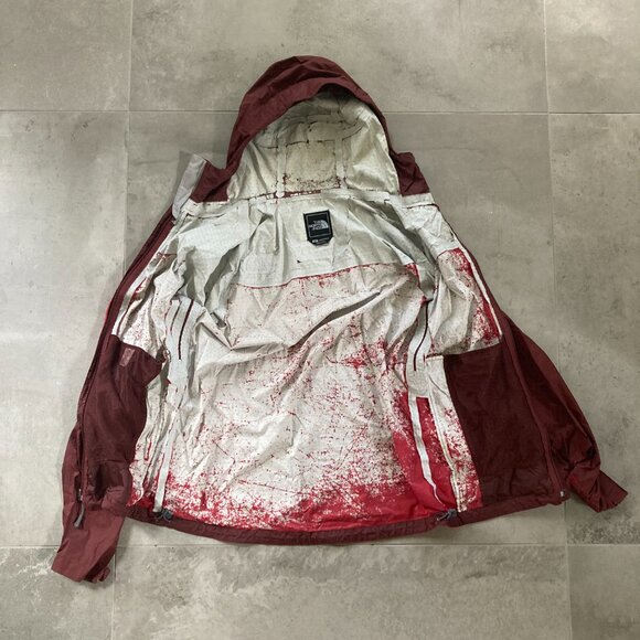 The North Face Red Hooded Men's Wind Breaker Jacket - Picture 6 of 7